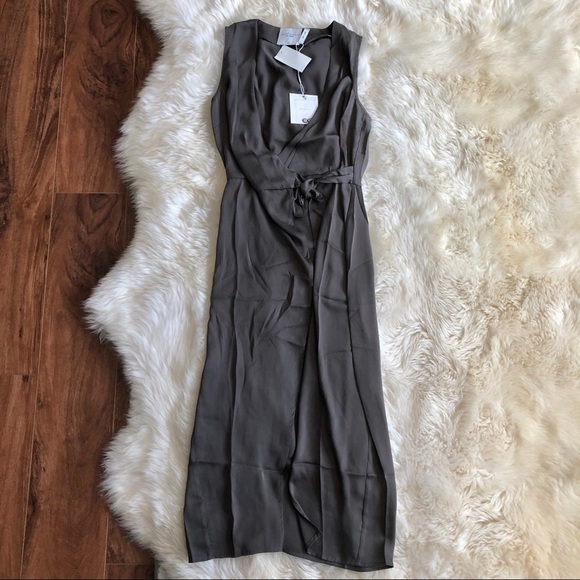 L’Academie High Low Sleeveless Slate Wrap Blouse XS - Picture 4 of 8